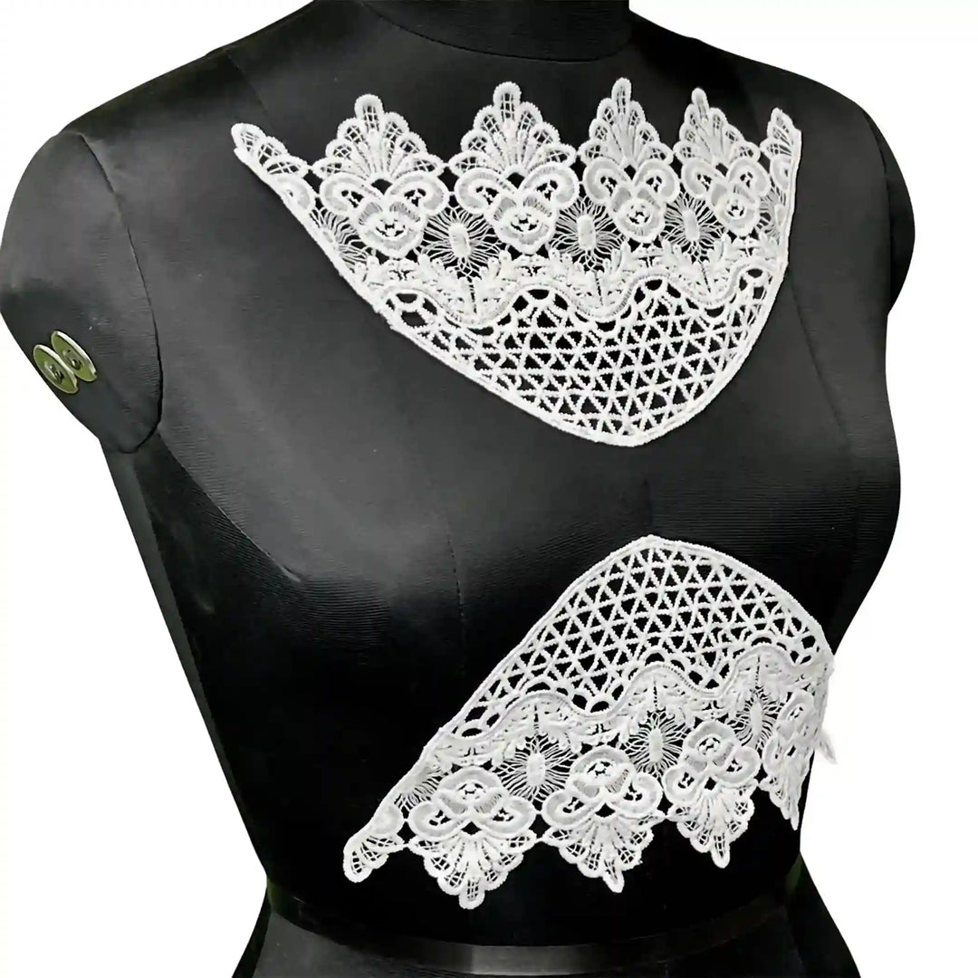 Pair cross floral style patch by Ani Accessories suitable for ethnic outfits, gowns and DIY tailoring projects.