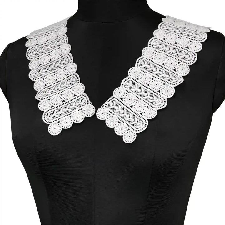 Pair of dyeable spun poly motif strip patches by Ani Accessories, ideal for sewing, dyeing and garment customization.