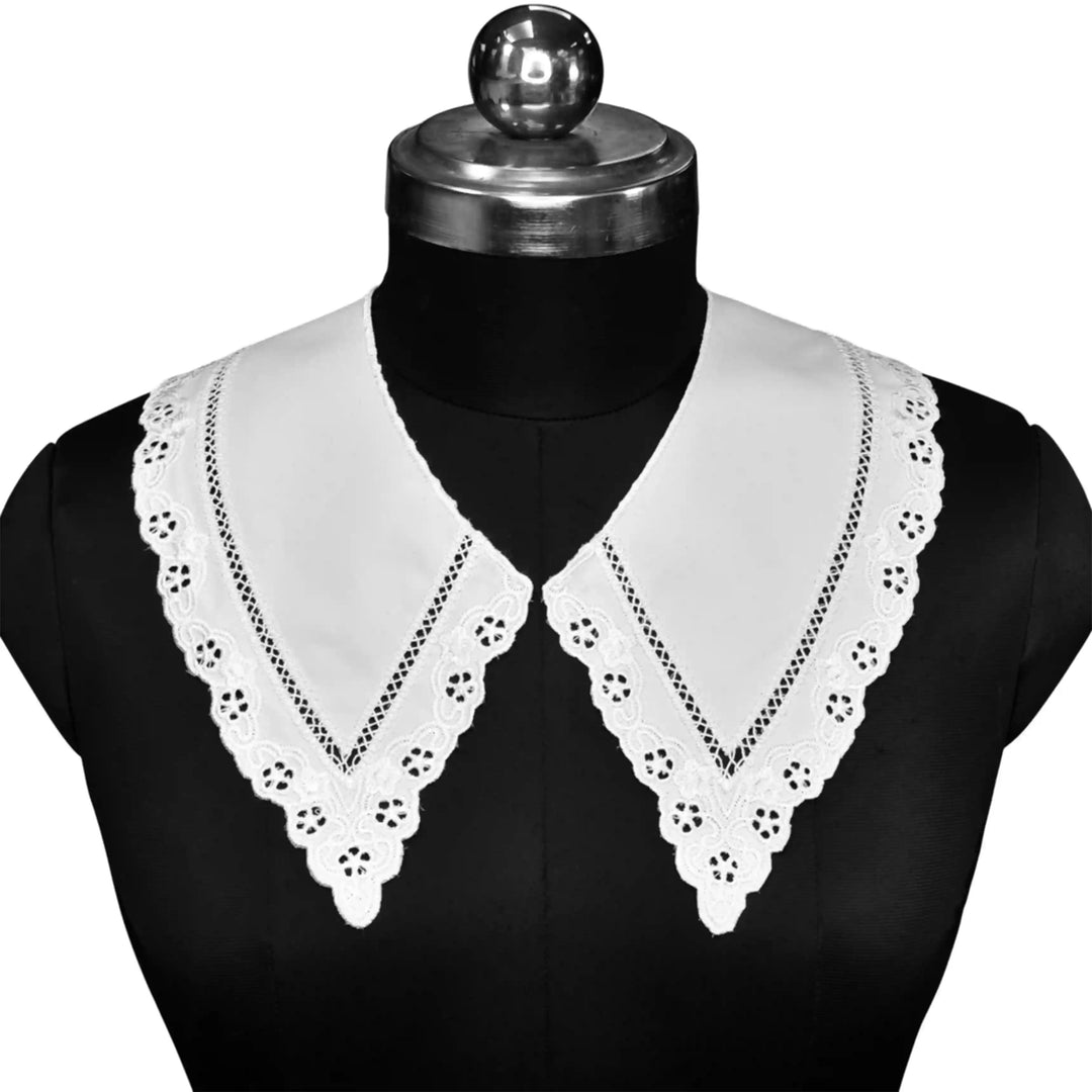 Pilgrim Flower Peter Pan collar with embroidered blossom detailing and smooth rounded neckline finish