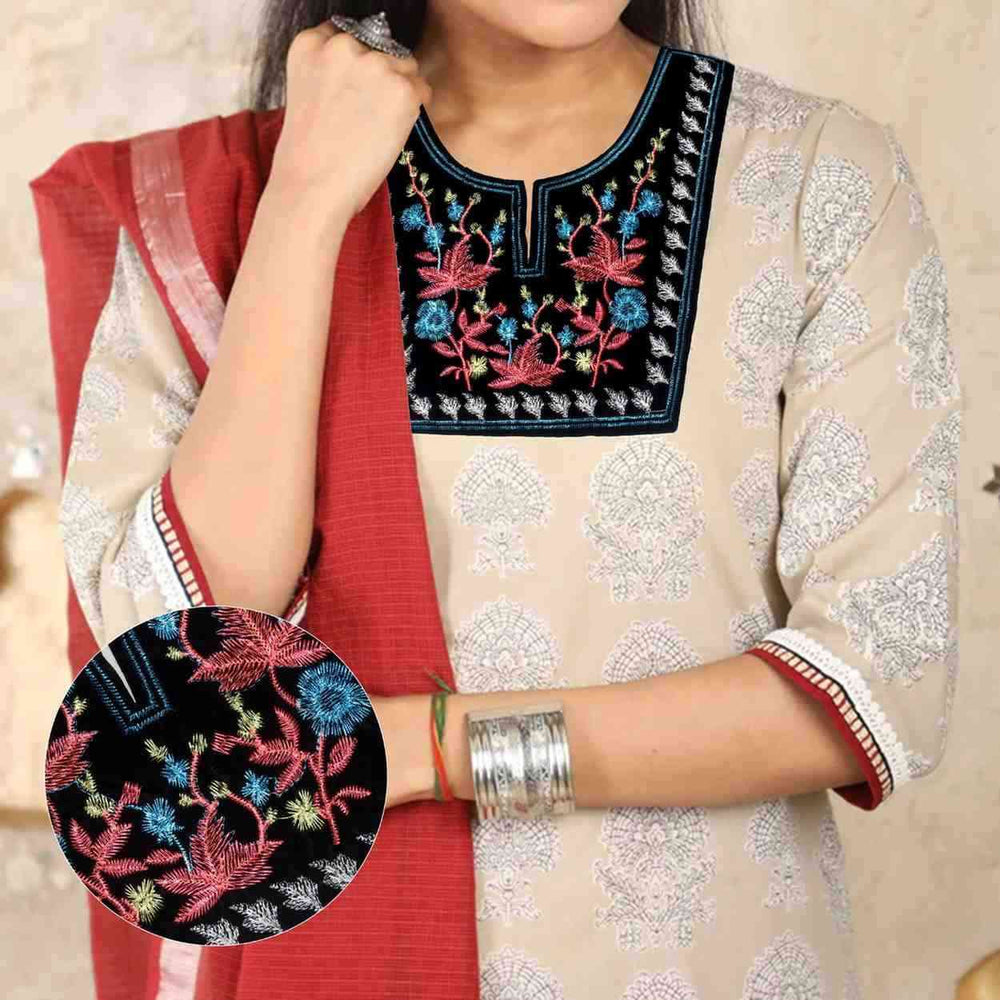 Pixelated Pattern inspired ethnic embroidered neckline by Ani Accessories offering unique motifs and high quality handcrafted detailing