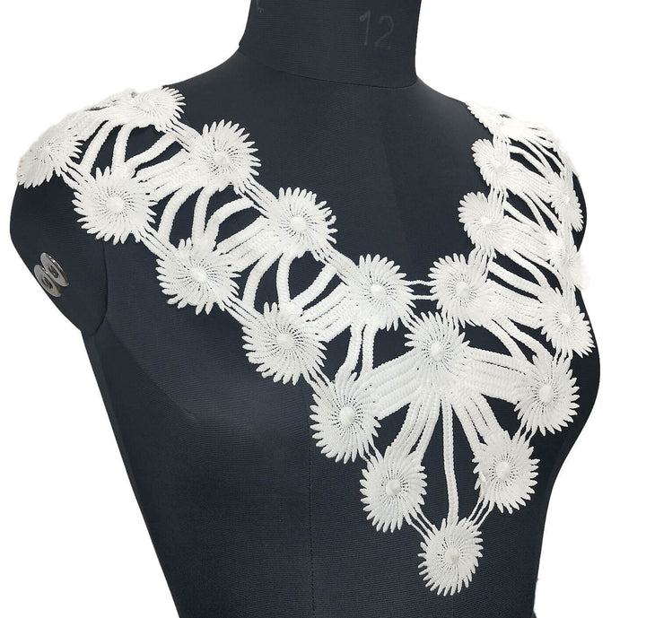 Plain dyeable V neckline applique by Ani Accessories for customizable ethnic and festive outfits