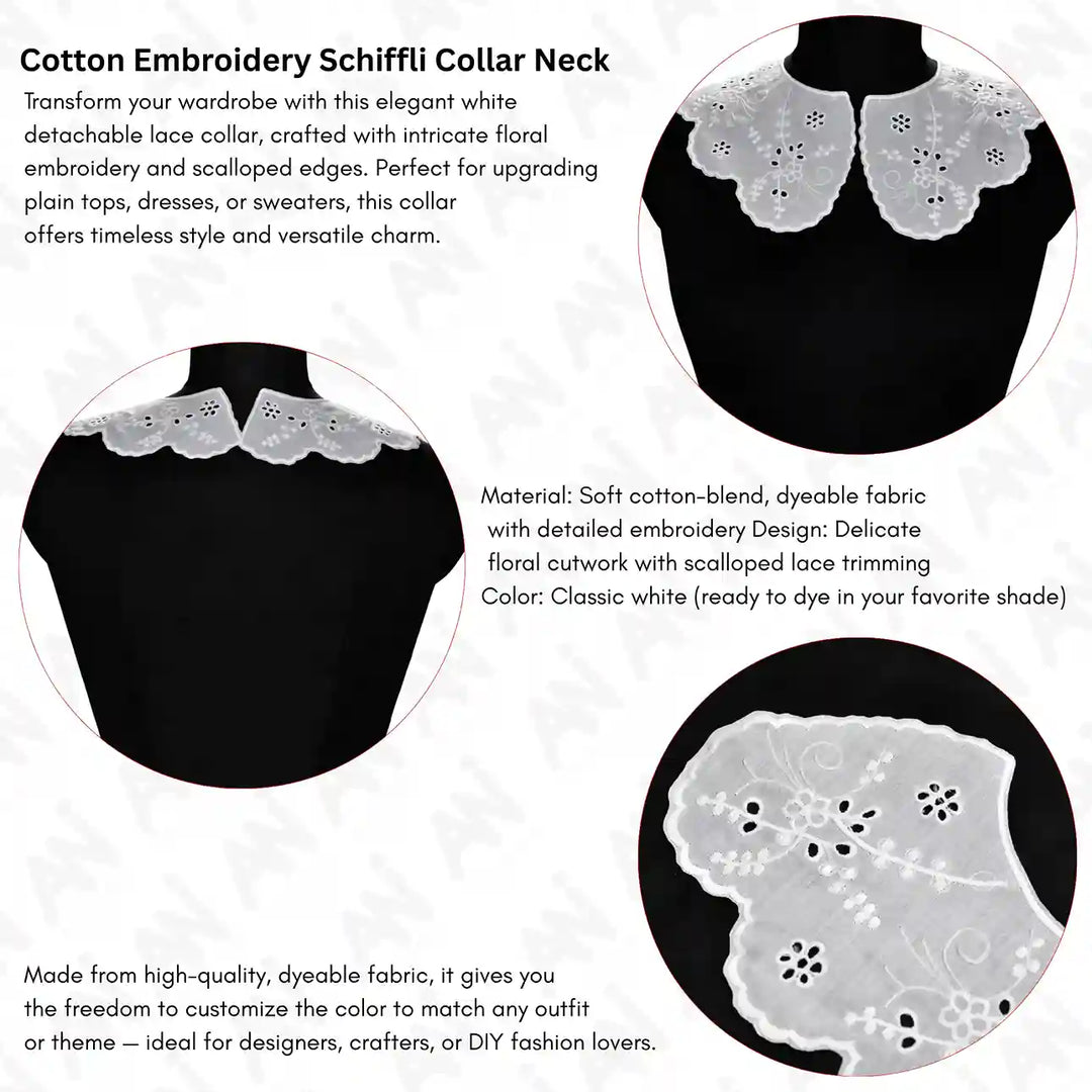 Premium Floral Style Leafy Design Neck Collar by Ani Accessories offering delicate neckline detail for apparel