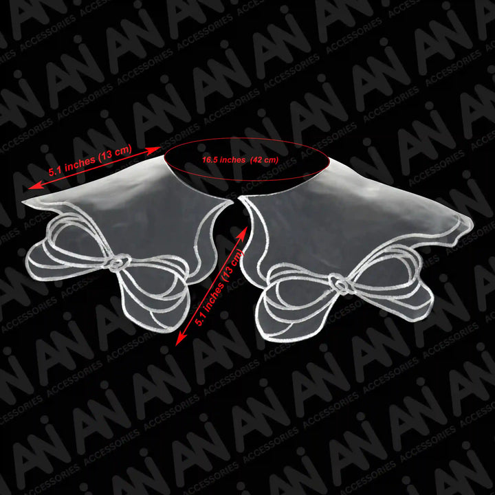 Premium Sheer Organza Bow Collar by Ani Accessories offering delicate neckline detail for women apparel
