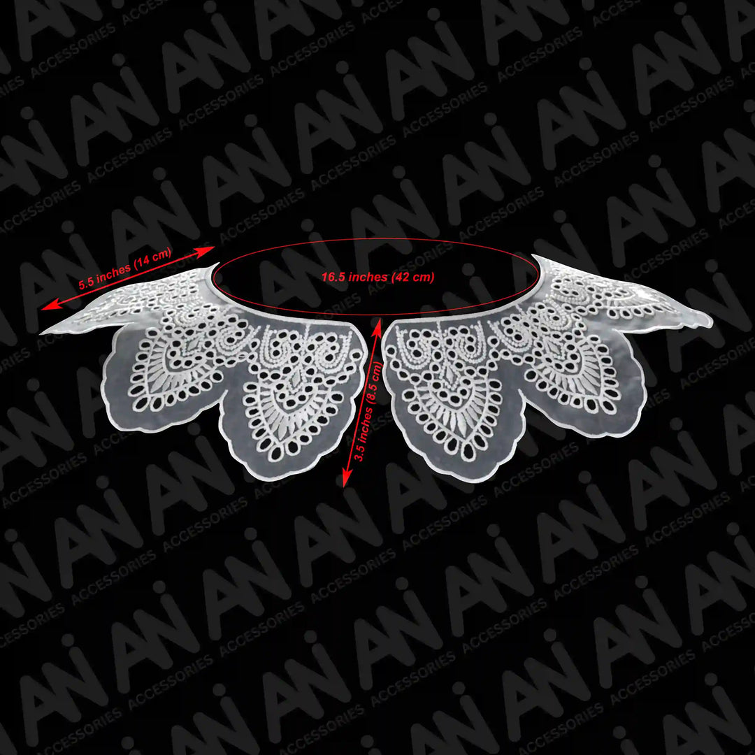 Premium Venetian lace collar insert with detailed floral pattern for gown and kurti neckline decoration