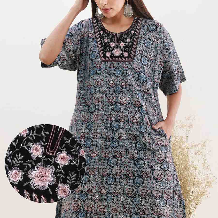 Premium bold style ethnic neckline showcasing artistic embroidery and rich ethnic appeal Ani Accessories