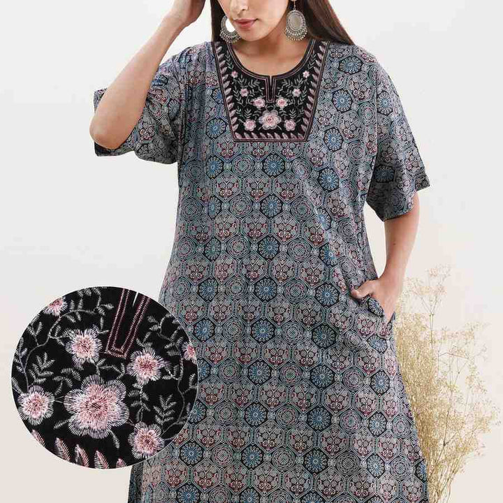 Premium bold style ethnic neckline showcasing artistic embroidery and rich ethnic appeal Ani Accessories