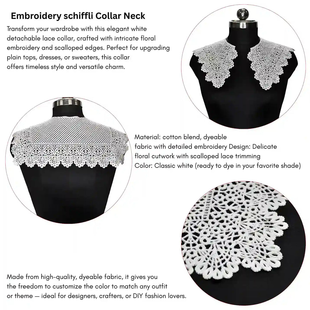 Premium decorative neckline bib collar accessory adding refined charm to garment customization