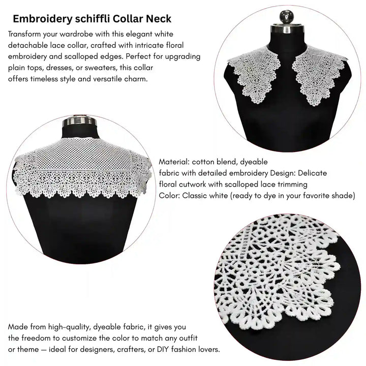 Premium decorative neckline bib collar accessory adding refined charm to garment customization