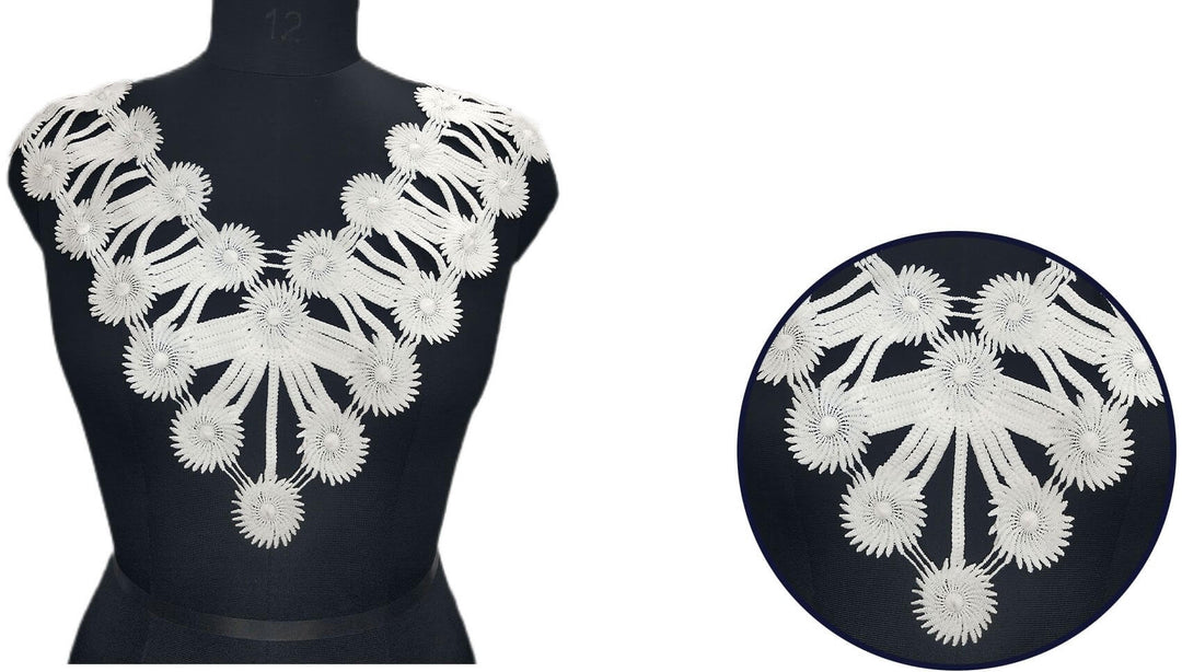 Premium dyeable V neckline by Ani Accessories, perfect for kurti, gown, and blouse tailoring