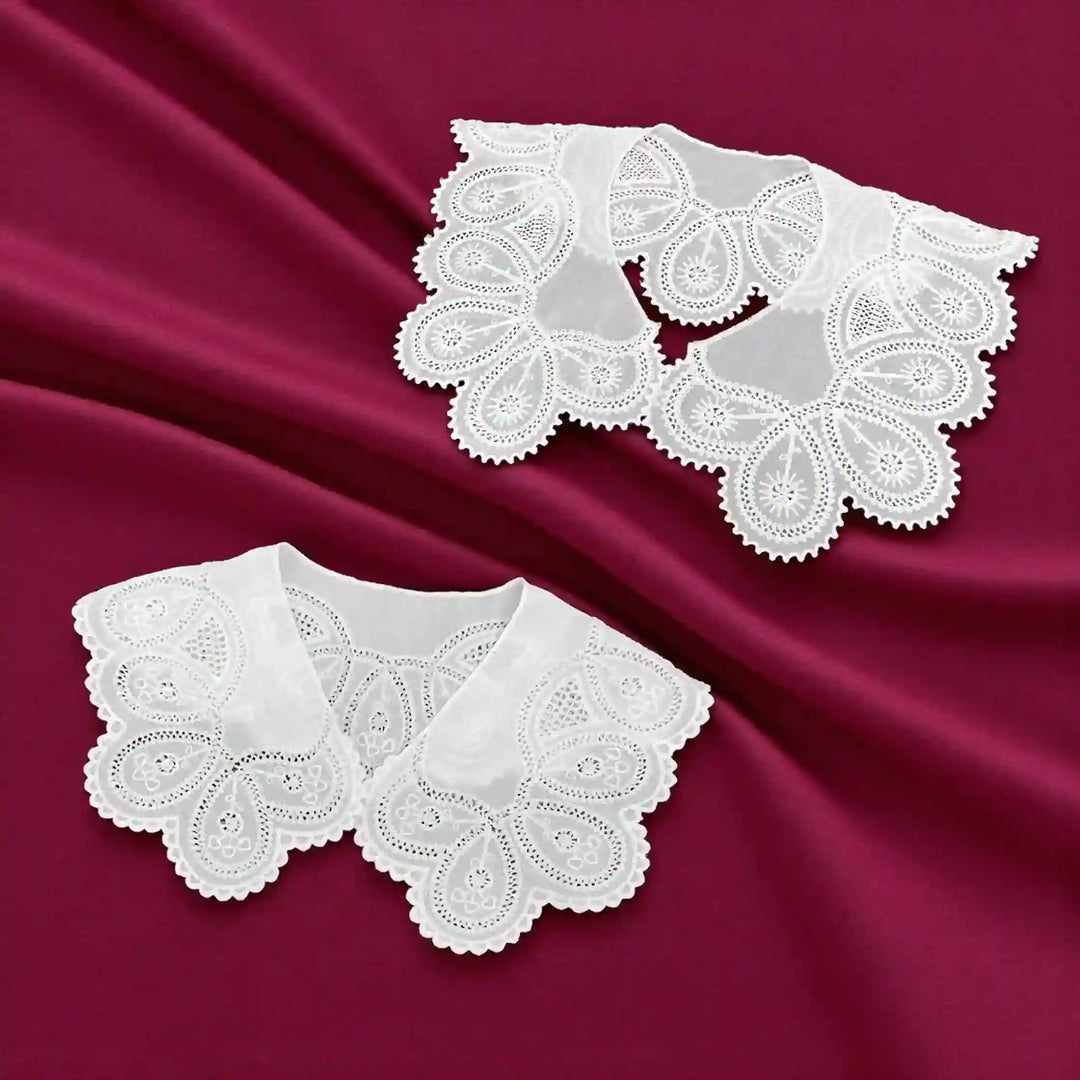 Premium floral design Peter Pan collar accessory offering refined finish to modern apparel