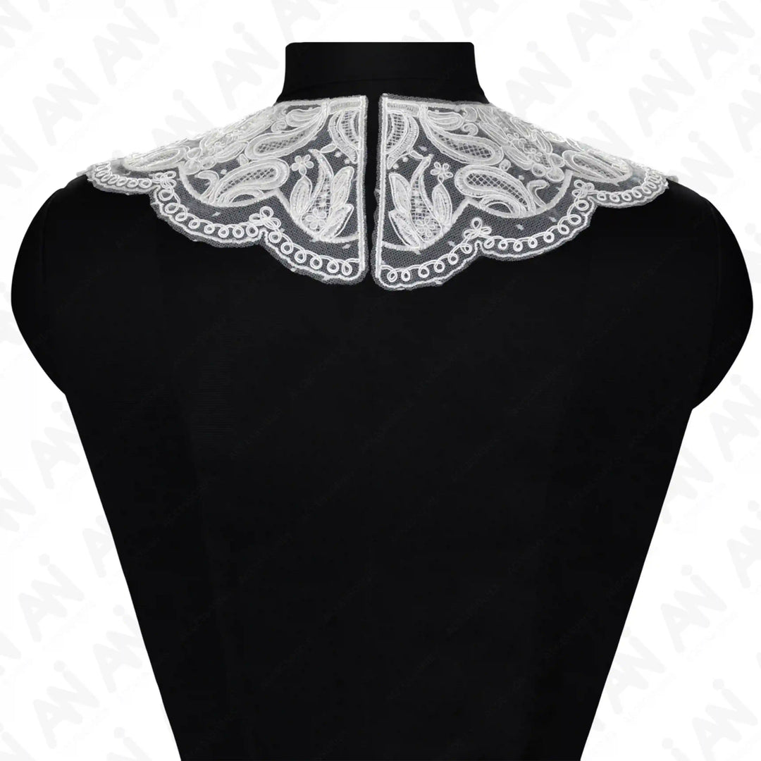Premium floral pattern sew-on neck collar patch for gowns, kurtis, tops and ethnic wear embellishment use