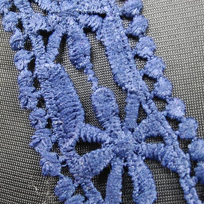 Premium navy floral embroidered neckline by Ani Accessories with intricate craftsmanship for kurti and suit styling