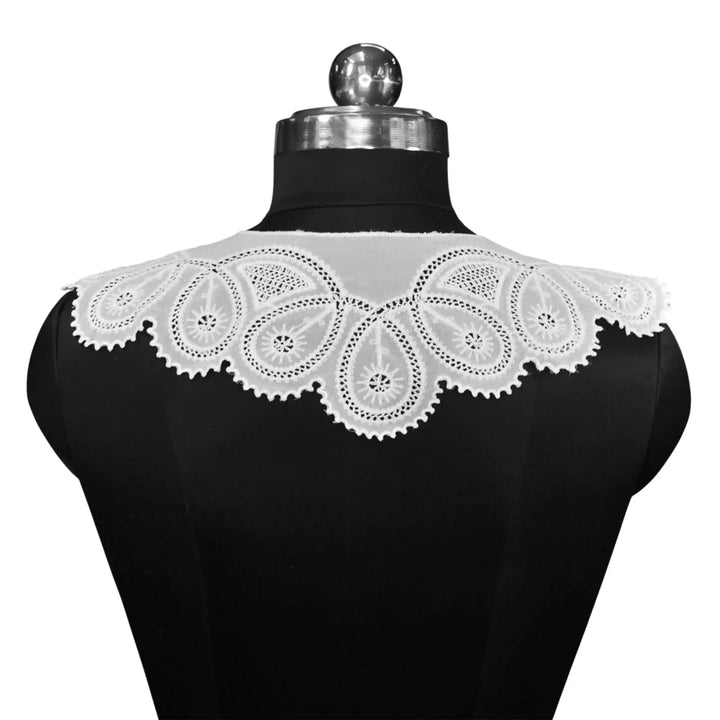 Romantic floral embroidery Peter Pan collar for women, ideal for festive, casual and party wear looks
