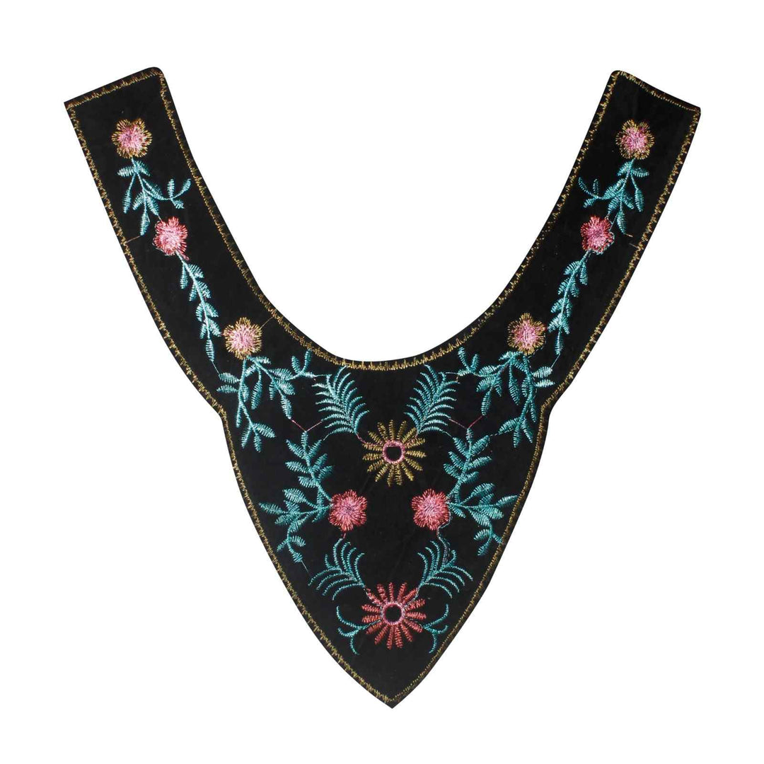 Royal floral round shape neckline with intricate embroidery and elegant detailing, ideal for ethnic dresses