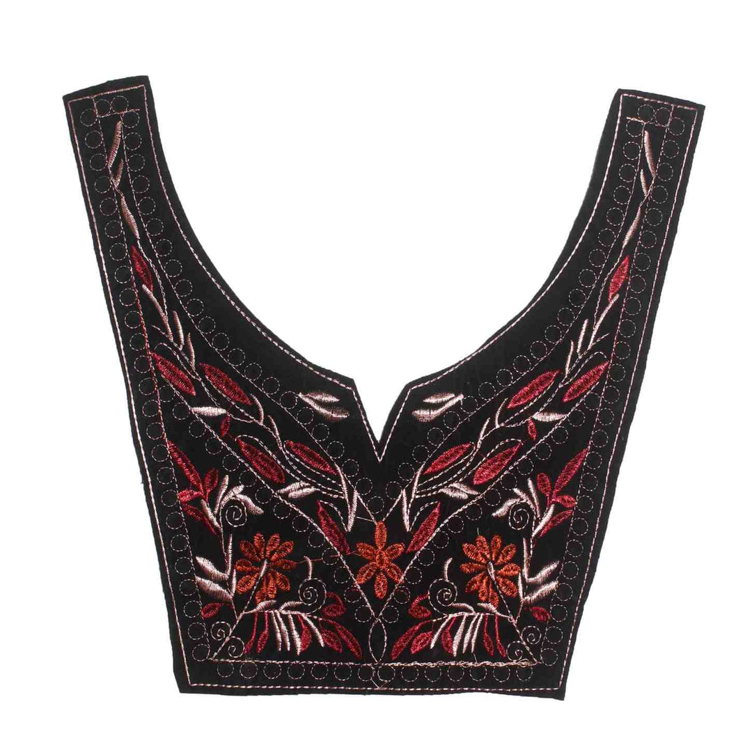 Royal grid style embroidered neckline with geometric detailing, elegant ethnic yoke for designer kurtis and dresses