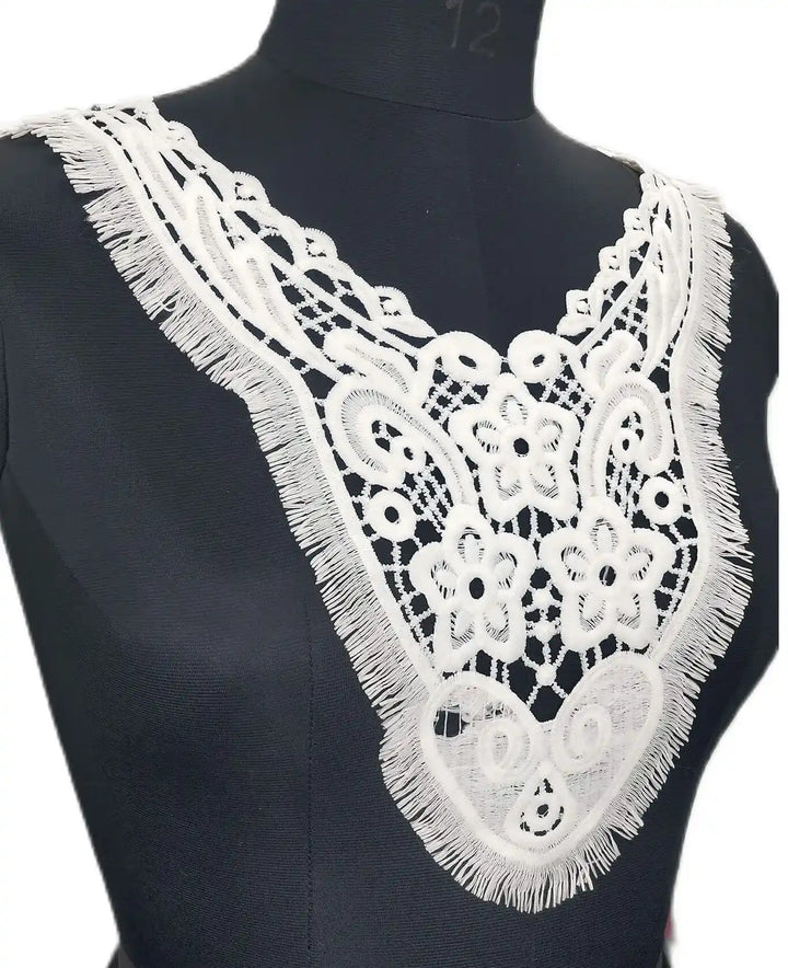 Royal lace neckline applique with elegant detailing and luxurious craftsmanship by Ani Accessories