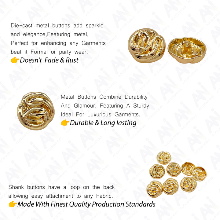 Modern Design Metal Buttons for Clothing and Accessories