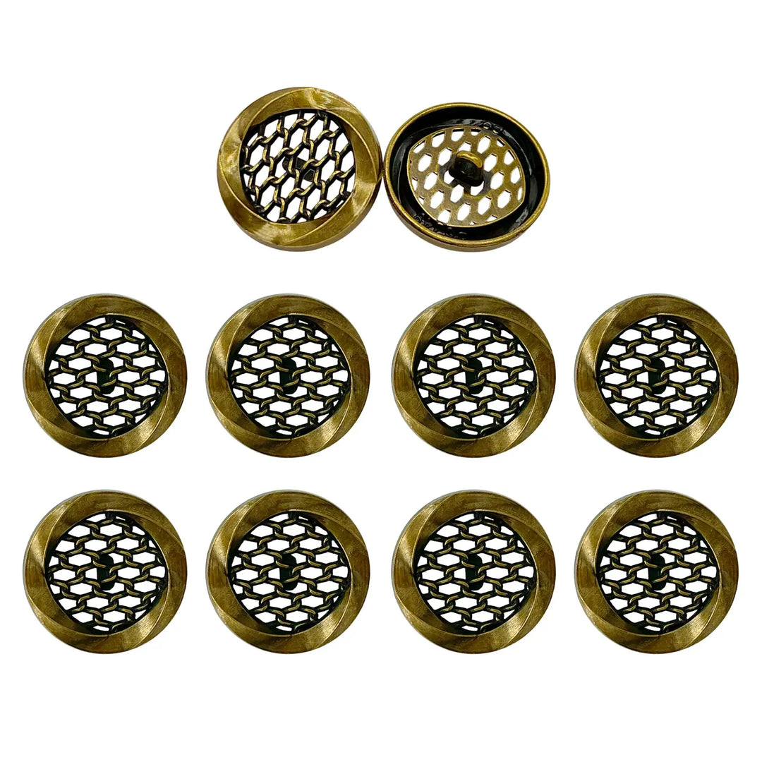 Honeycomb Metal Buttons | 15mm, 18mm & 23mm