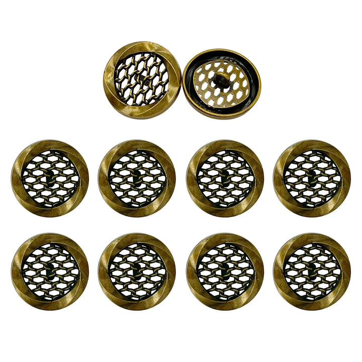 Honeycomb Metal Buttons | 15mm, 18mm & 23mm