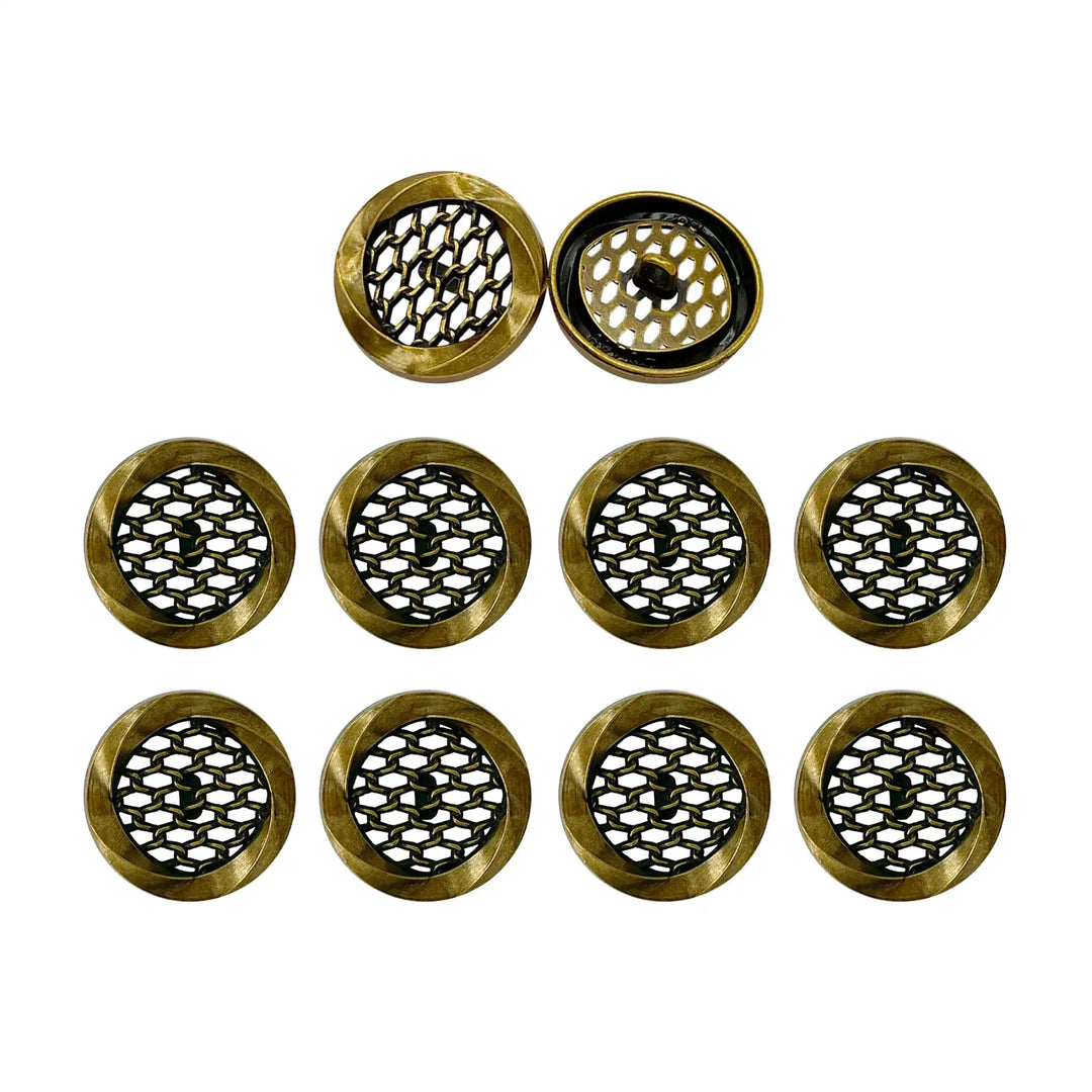 Honeycomb Metal Buttons | 15mm, 18mm & 23mm