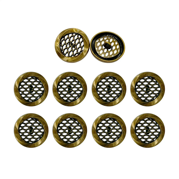 Honeycomb Metal Buttons | 15mm, 18mm & 23mm