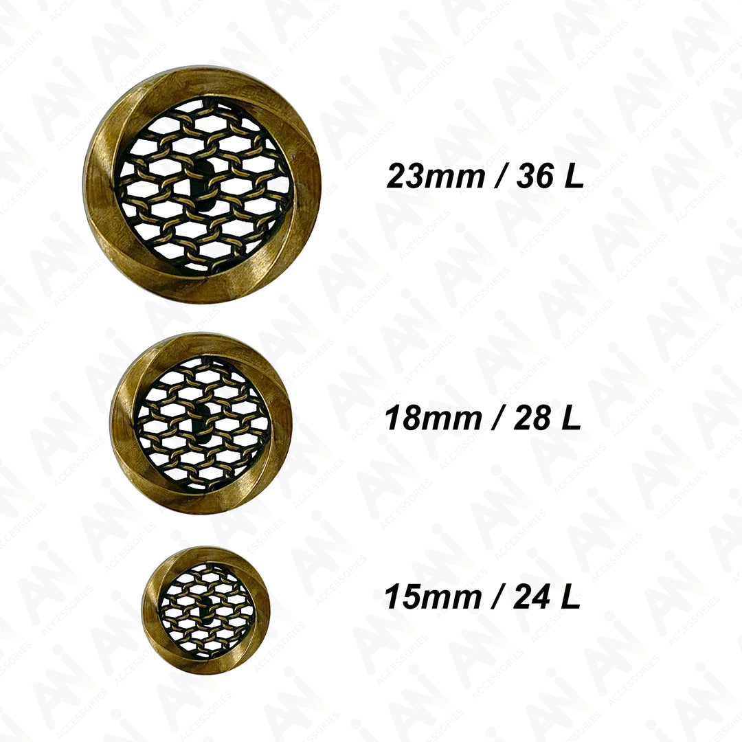 Honey Comb Metal Buttons