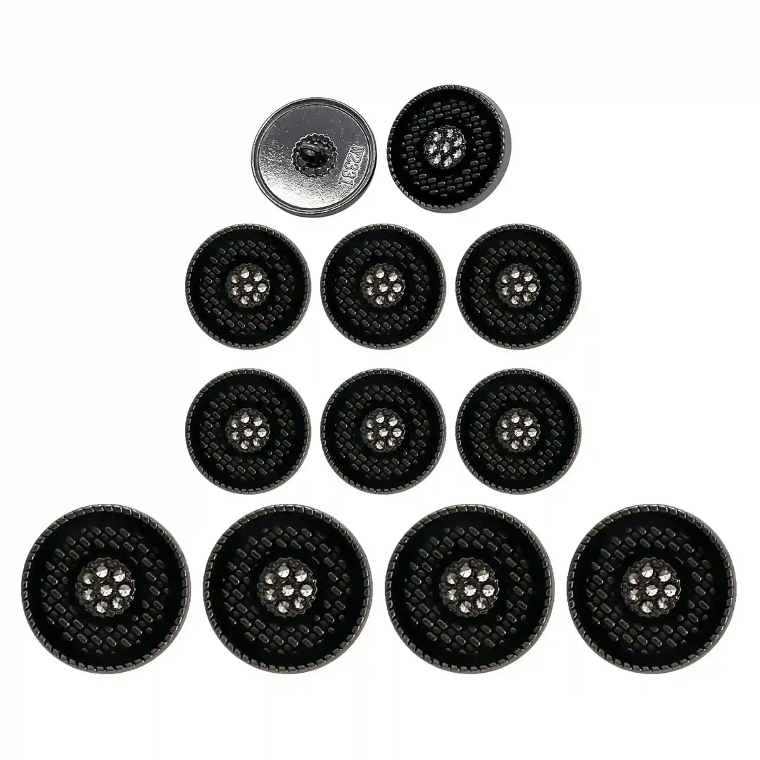 Set of 10 Premium Buttons, including 4 large and 6 small, Perfect for Blazer, Coats, and Vintage Wear by Ani Accessories.
