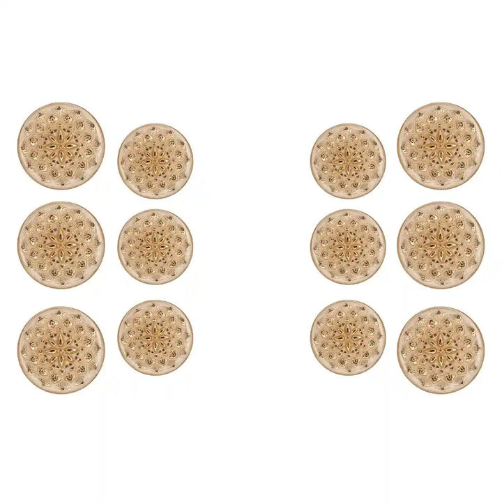 Set of 12 Gold Buttons by Ani Accessories, superb for kurta, coat, half coat, sherwani, and party jacket.