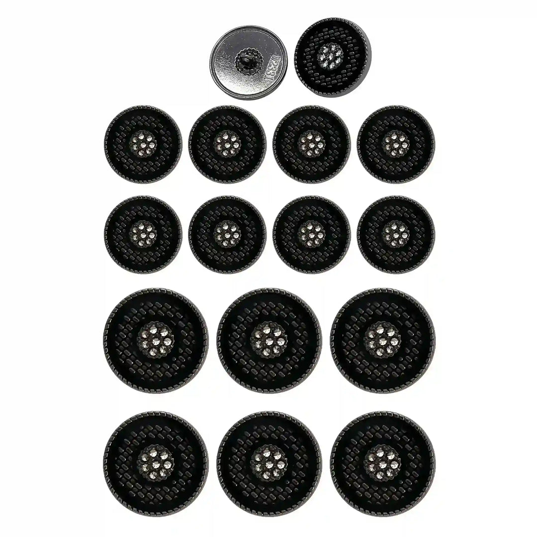 Set of 14 Buttons, including 8 small and 6 large, ideal for Coats, Blazers, Sherwanis, and Special Occasion Designs by Ani Accessories