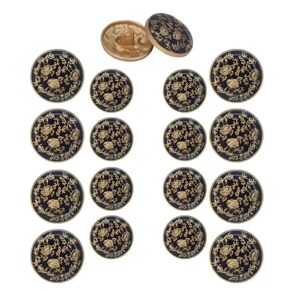 Set of 16 Floral Buttons 8 Large & 8 Small by Ani Accessories for DIY Crafts and Sewing Decoration