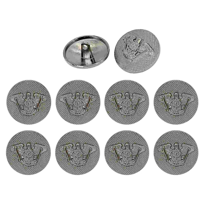 Elevate your fashion designs with silver-finish metal buttons from Ani Accessories, ideal for stylish accents.