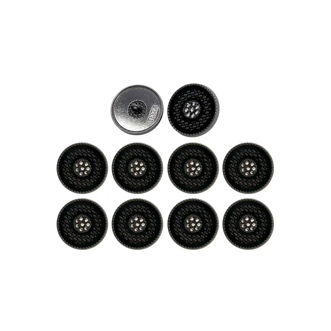 Set of Buttons Perfect for Jackets, Coats, and Traditional Wear Design, Midnight Sparkle Crystal by Ani Accessories 