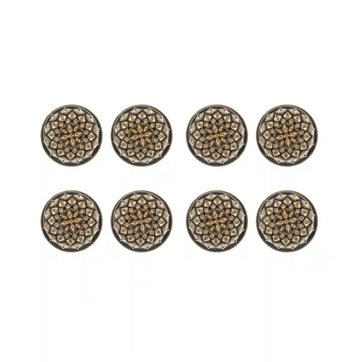 Set of 8 elegant metal shank buttons by Ani Accessories, perfect for coats, blazers, jackets, waistcoats, and trench coats.