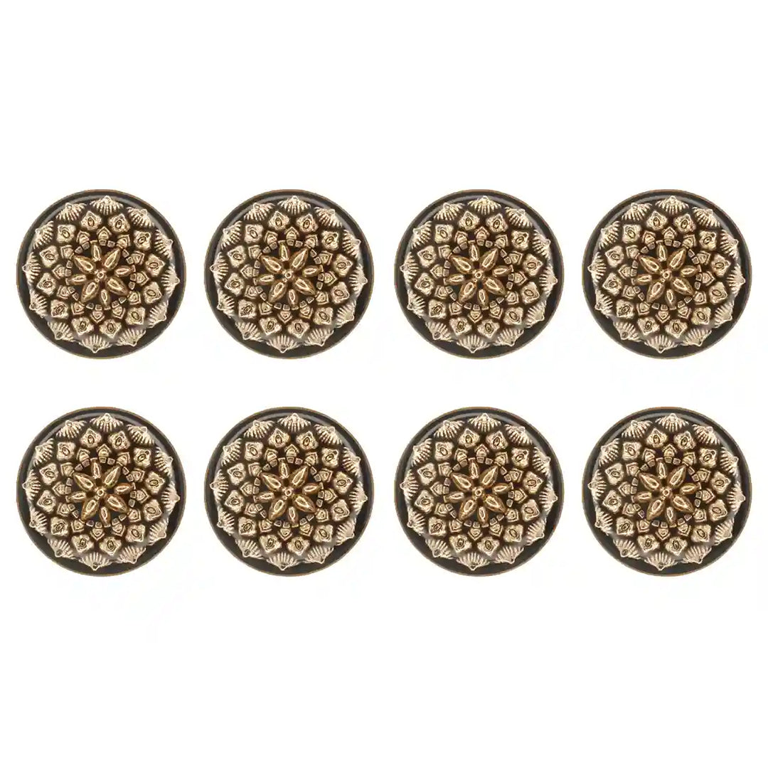 Set of Big Size Flower Style Metal Buttons by Ani Accessories, Perfect for enhancing your attire style.