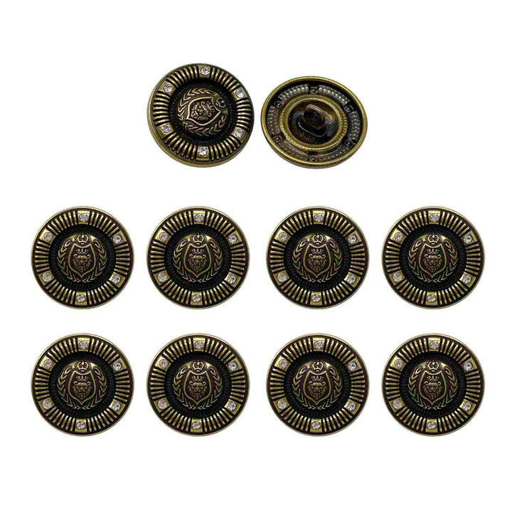 Lion emblem metal coat button, adding a touch of elegance to bespoke fashion outerwear