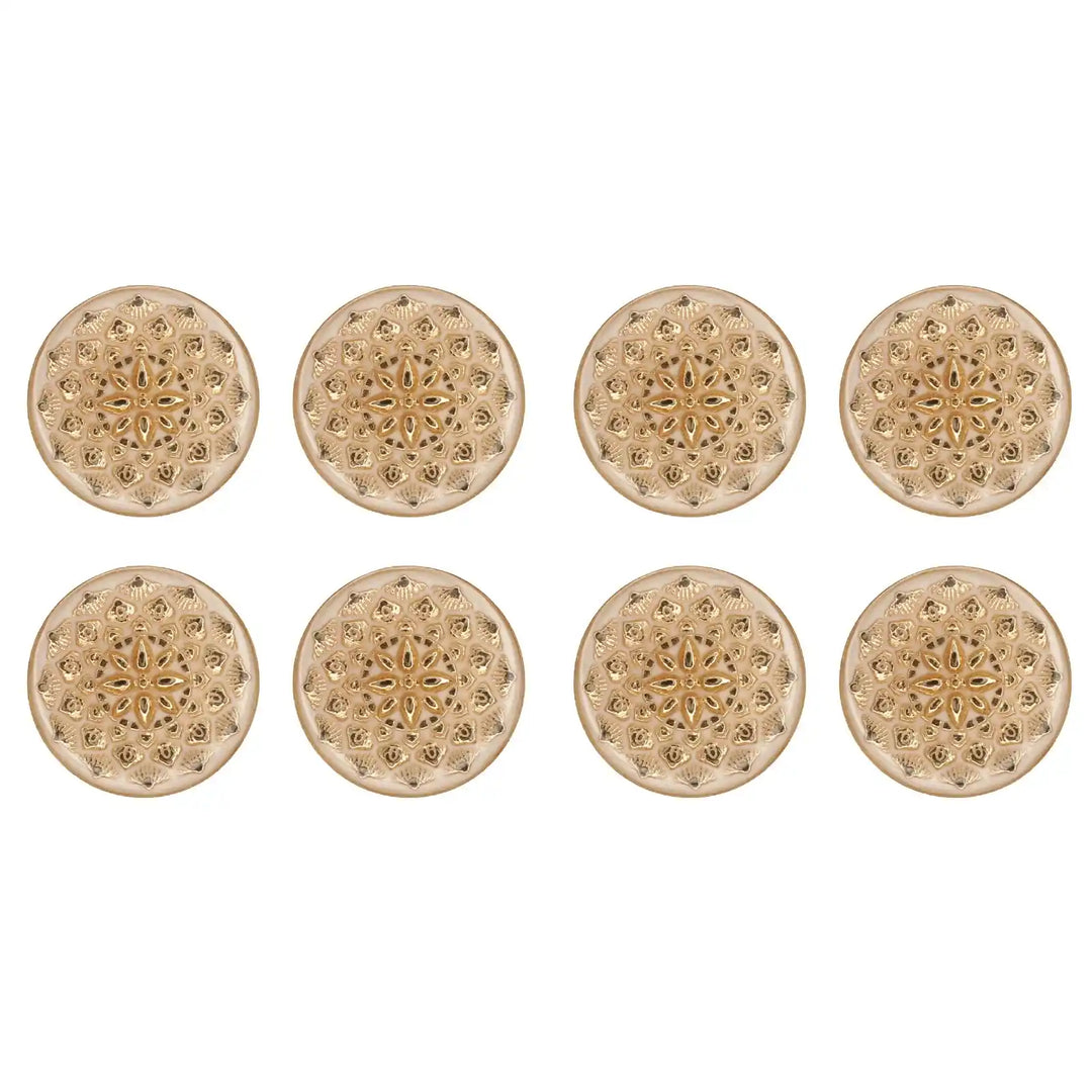 Set of gold big 8 buttons by Ani Accessories, perfect for black trench coats for women and men and for trendy style.