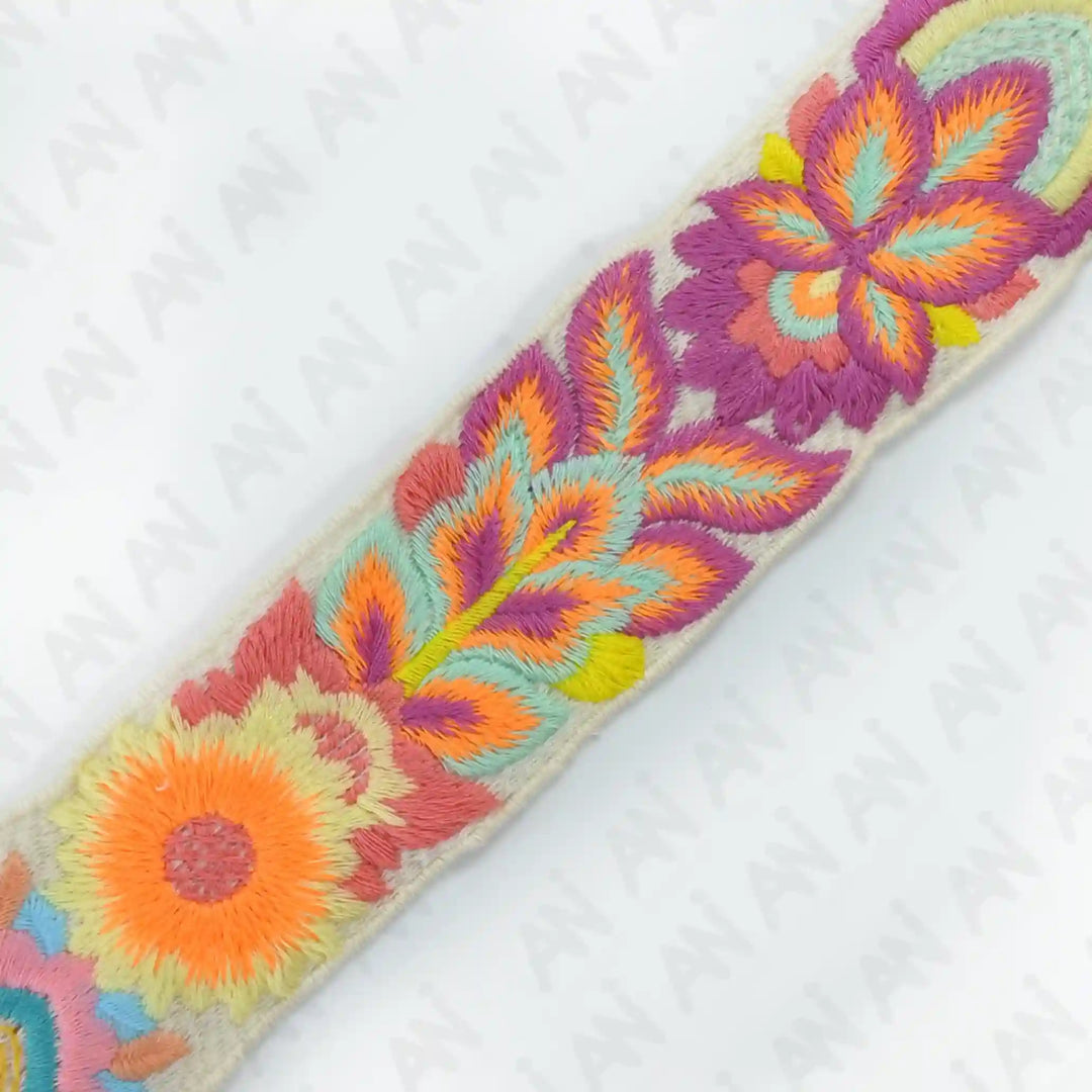 Sew-on folk embroidery lace for dresses & kurtis by Ani Accessories – stylish traditional accent