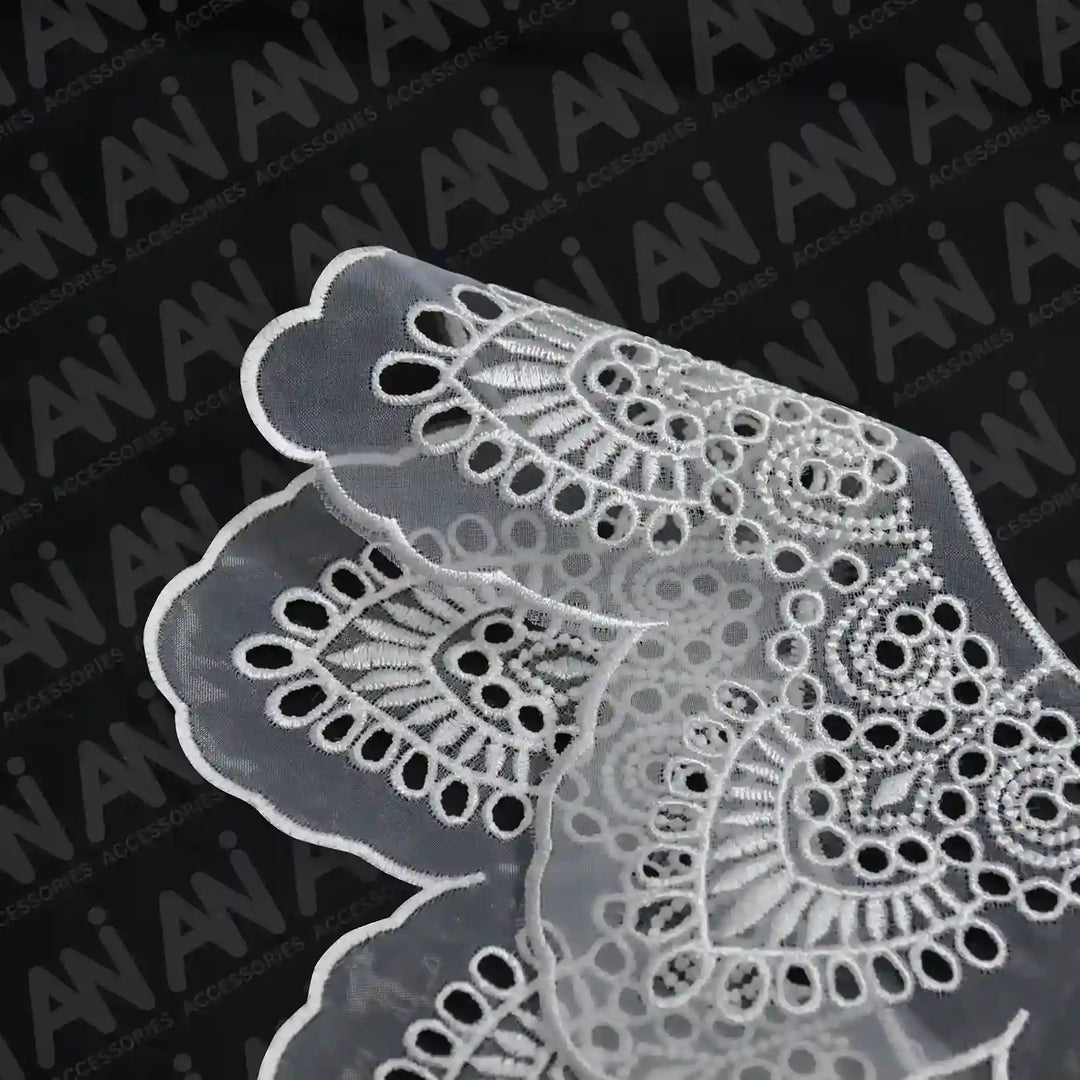 Sew on Venetian lace neck collar patch for dresses, tops and festive outfit embellishment