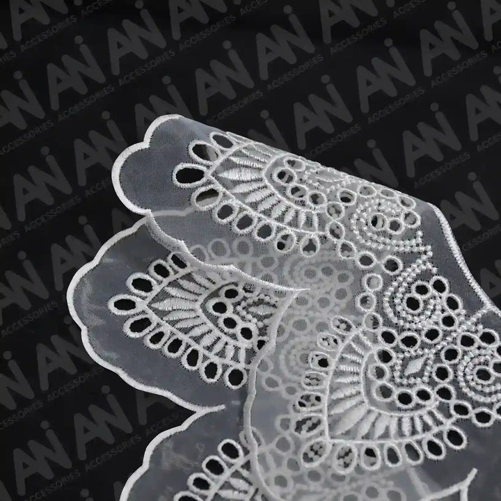 Sew on Venetian lace neck collar patch for dresses, tops and festive outfit embellishment