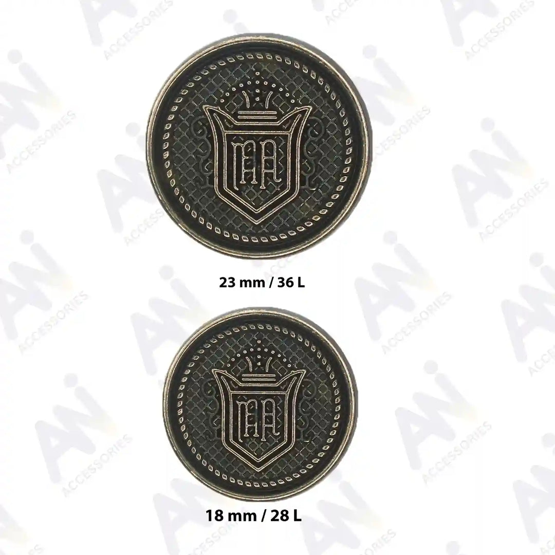 Sizes of Antique silver metal buttons by Ani Accessories 