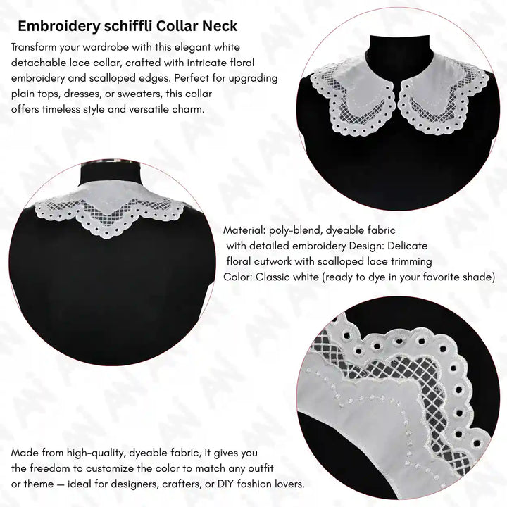 Stylish butterfly motif neck collar applique for women dresses and DIY sewing projects