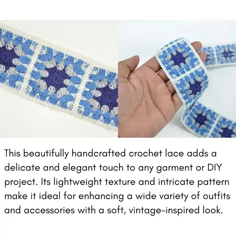 Crochet Square Ribbon Lace