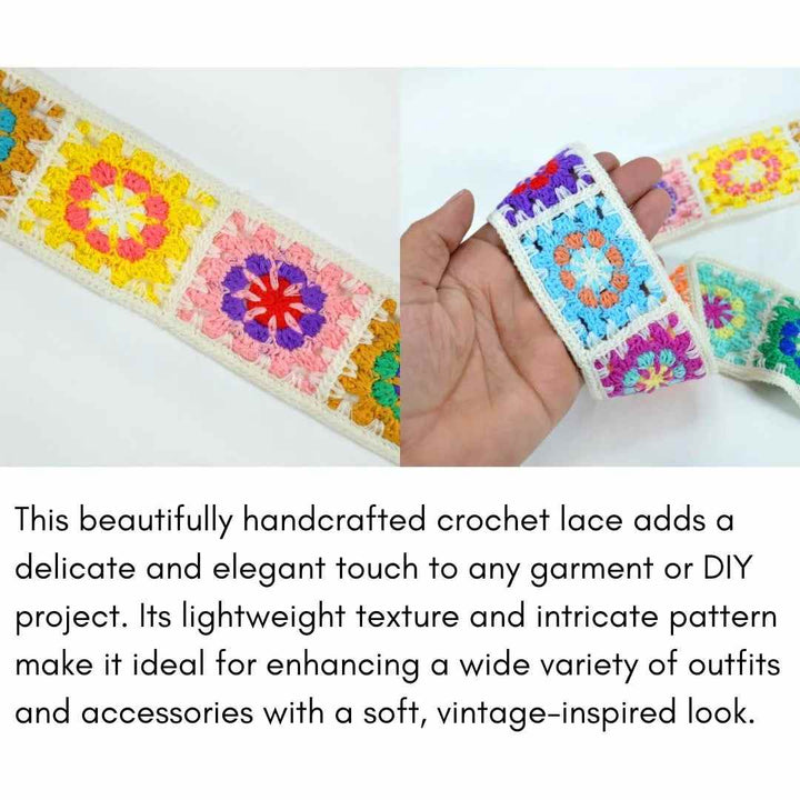 Rainbow Granny Square Trim