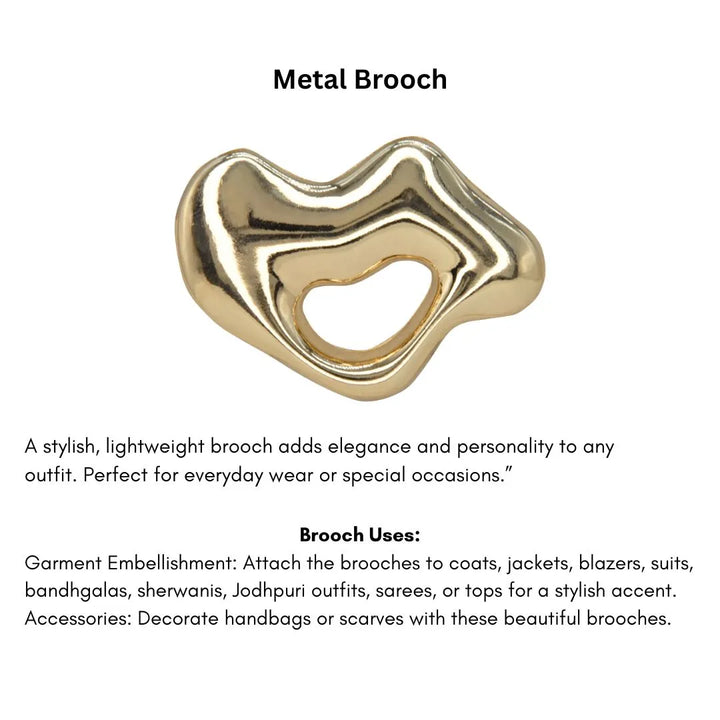 Lips Inspired Metal Brooch