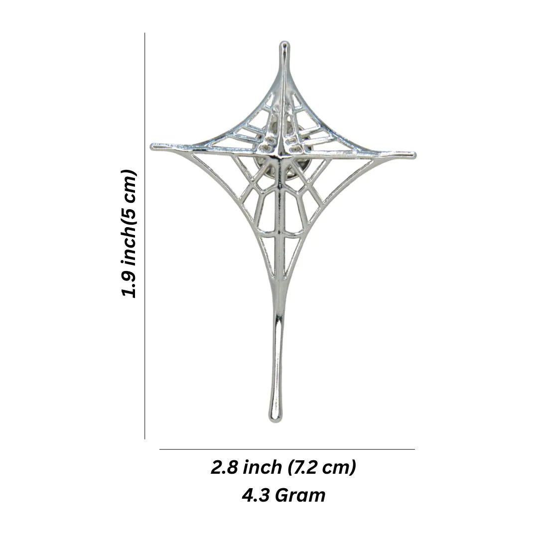 Silver Spider Web Brooch