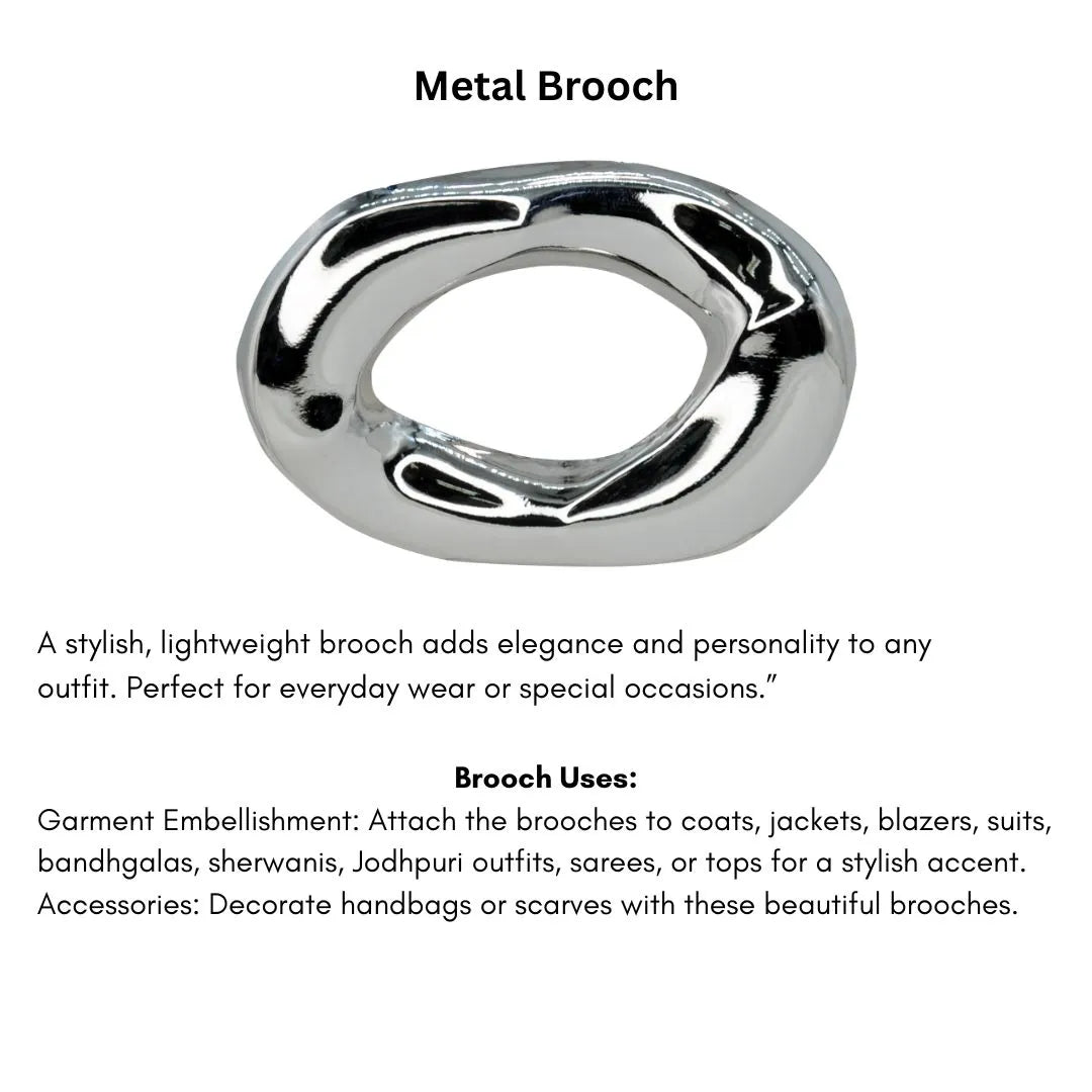 Silver Abstract Brooch