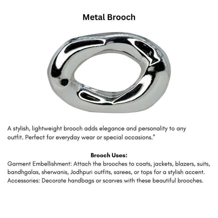 Silver Abstract Brooch