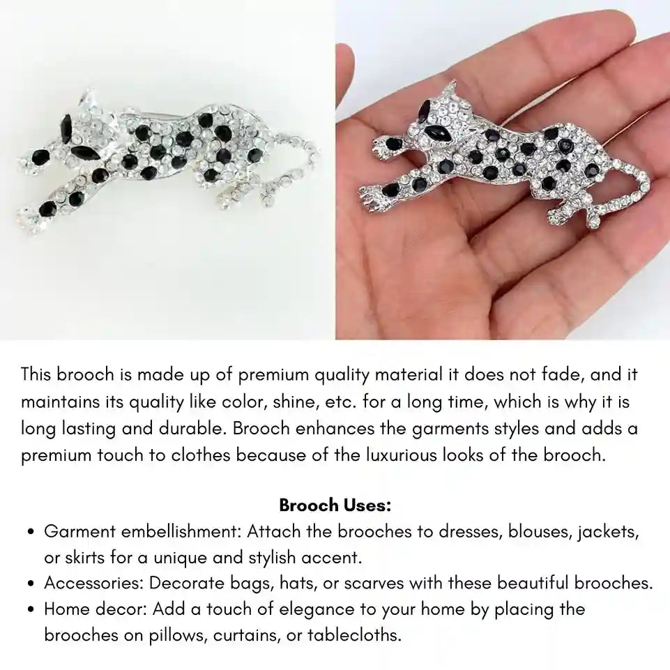 Snow Leopard Brooch Pin
