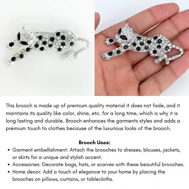 Snow Leopard Brooch Pin