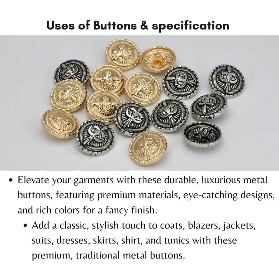 Fleur-de-Lis Medallion Button | 23mm & 18mm